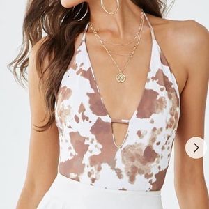 Watercolor Halter Bodysuit | Forever 21